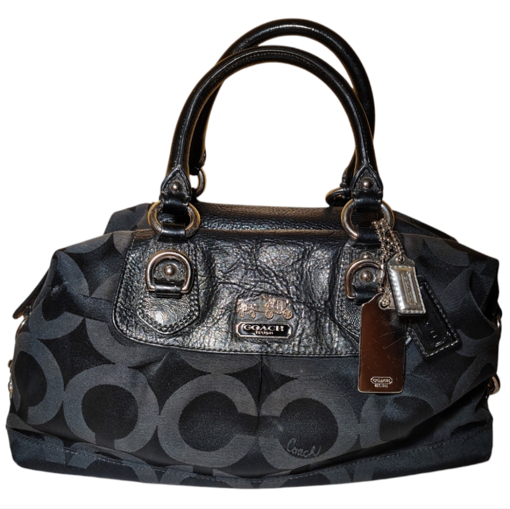 Coach Madison Blacksilver Pop Art Handbag